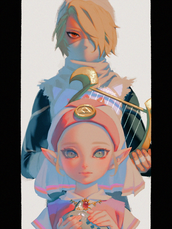 princess zelda, sheik, and young zelda (the legend of zelda and 1 more) drawn by bellhenge