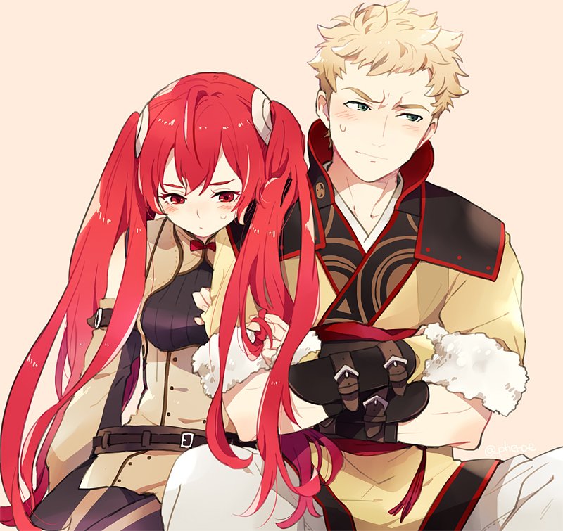 severa and owain (fire emblem and 1 more) drawn by pherae