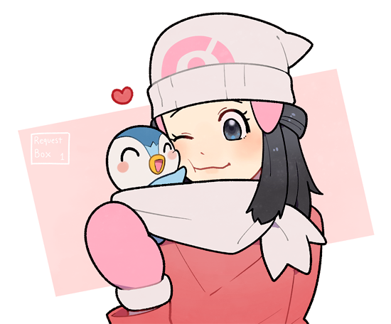 dawn and piplup (pokemon and 2 more) drawn by jaho