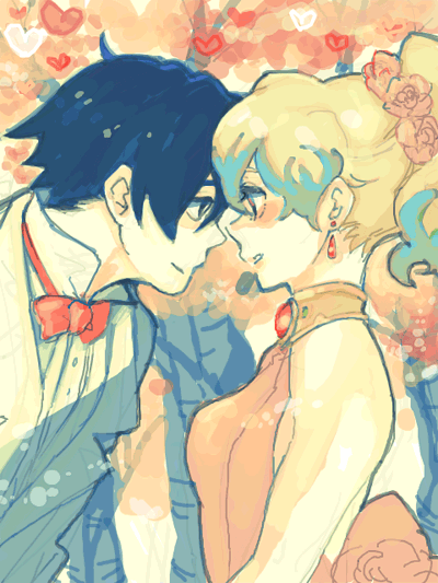 nia teppelin and simon (tengen toppa gurren lagann) drawn by hoshitsu