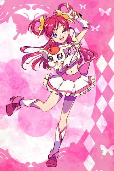yumehara nozomi, cure dream, and coco (precure and 1 more) drawn by penki