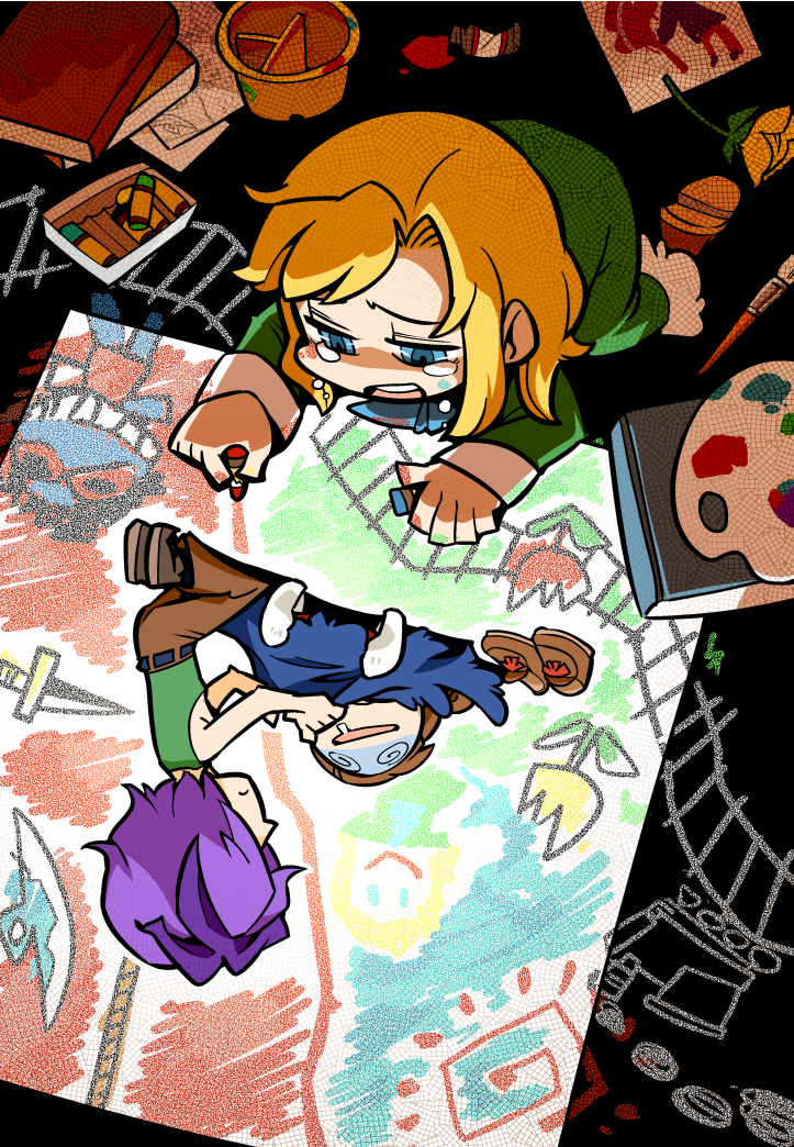 ib, mary, and garry (ib) drawn by hounori