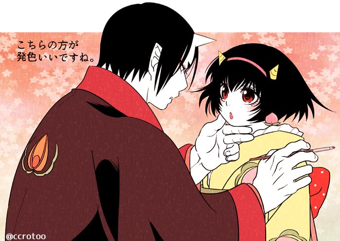 hoozuki and peach maki (hoozuki no reitetsu) drawn by e-0057