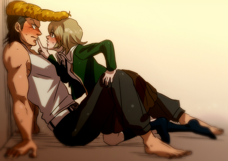 fujisaki chihiro and owada mondo (danganronpa and 1 more) drawn by uhuhupan2maru3e