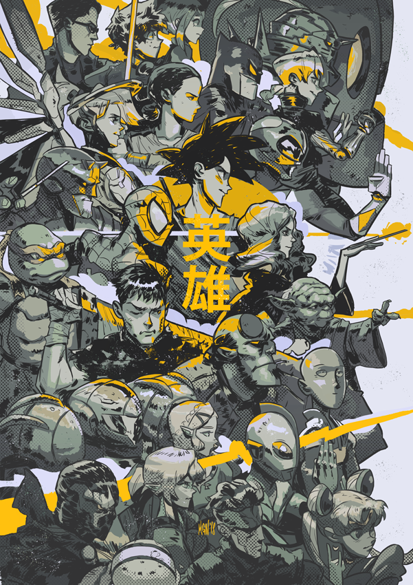 link, princess zelda, samus aran, son goku, tsukino usagi, and 25 more (boku no hero academia and 32 more) drawn by felipe_magana