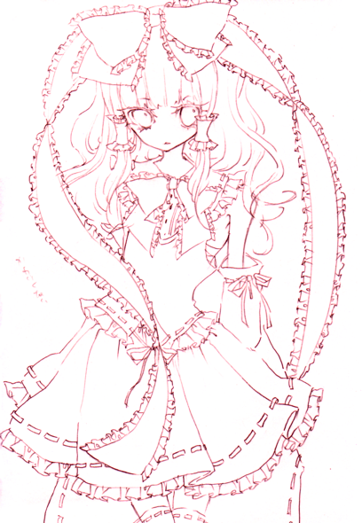 hakurei reimu (touhou) drawn by miri_(tobira_no_mukou)