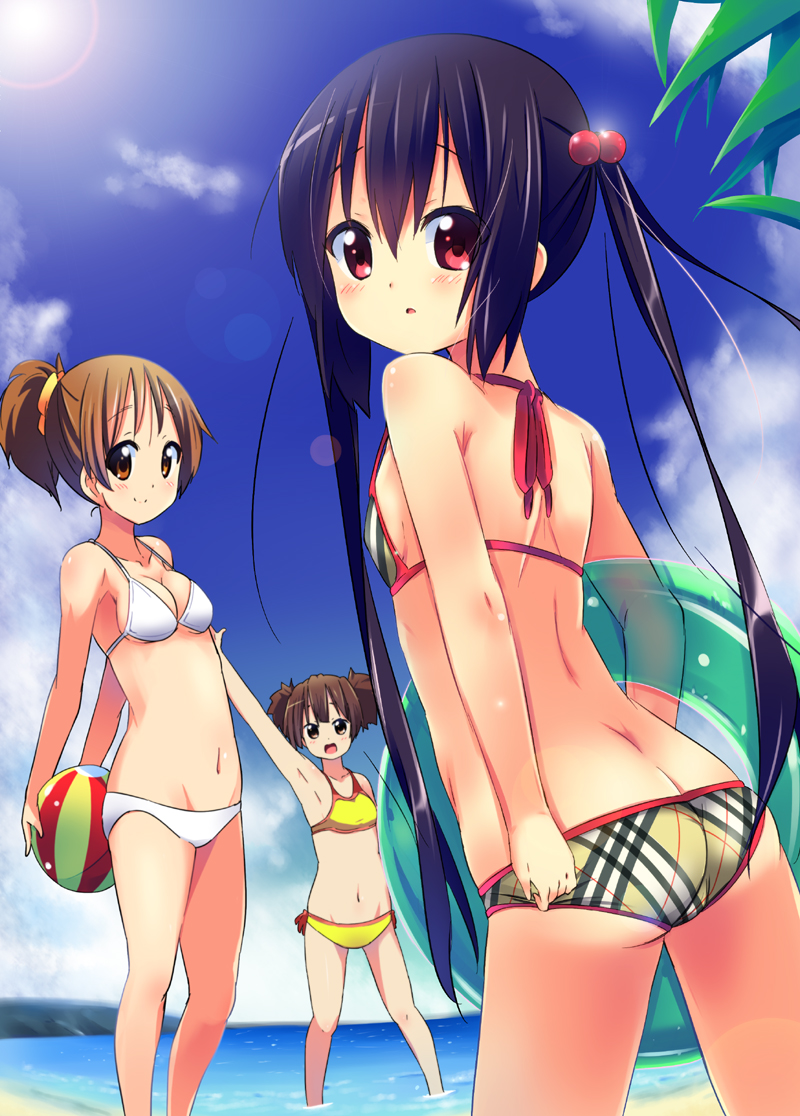 nakano azusa, hirasawa ui, and suzuki jun (k-on!) drawn by kurou_(quadruple_zero)