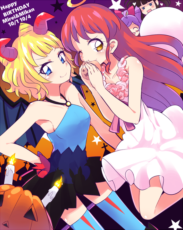 manaka laala, kurosu aroma, minami mirei, and shiratama mikan (pretty series and 1 more) drawn by akagi_(sk0127aho)