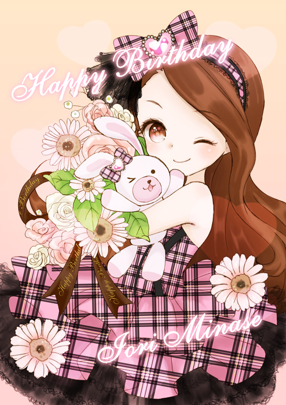 minase iori and usa-chan (idolmaster) drawn by mnmktn