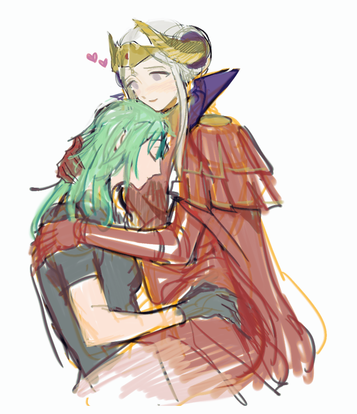 edelgard von hresvelg and female byleth (fire emblem and 1 more) drawn by goldenbarleytea