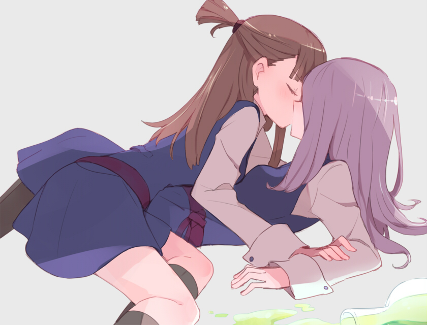 kagari atsuko and sucy manbavaran (little witch academia) drawn by sou_(tuhut)