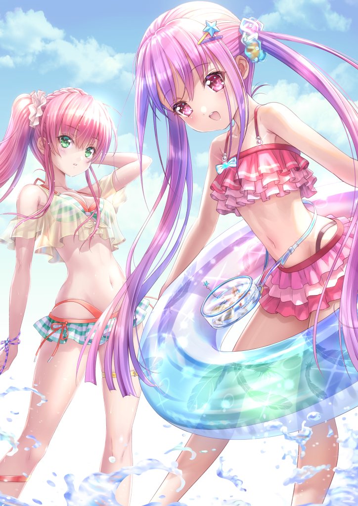 kunimi tama and aikawa megumi (heaven burns red) drawn by goto_p