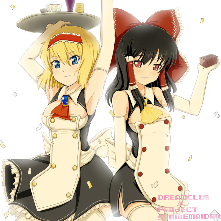 hakurei reimu, alice margatroid, and nao (touhou and 1 more) drawn by nitoro-star