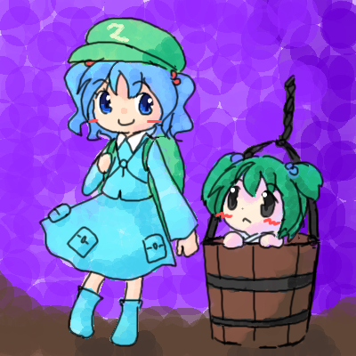 kawashiro nitori and kisume (touhou) drawn by key_(wood_key)