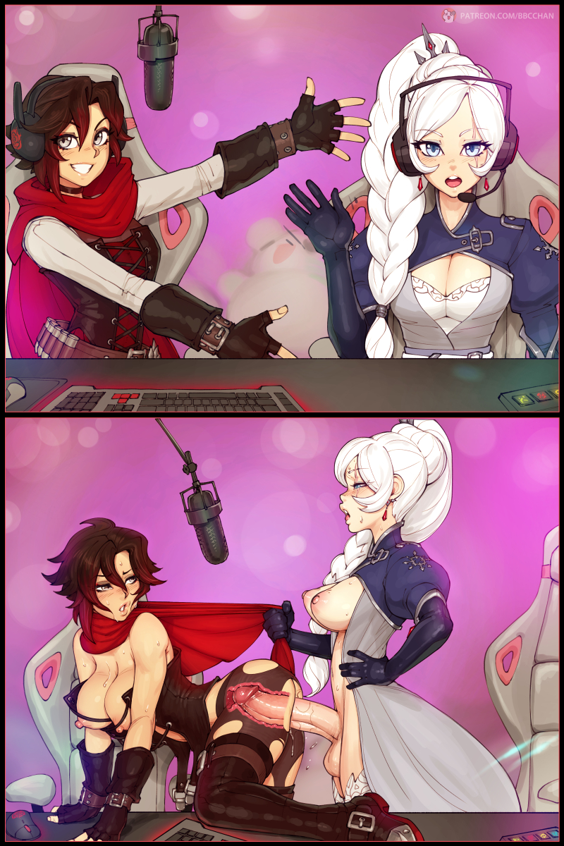 ruby rose and weiss schnee (rwby) drawn by bbc-chan