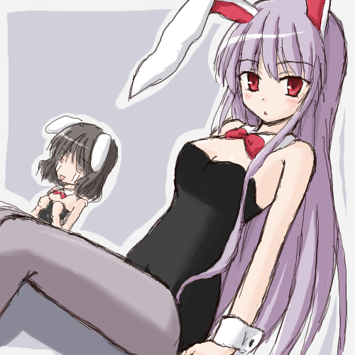 reisen udongein inaba and inaba tewi (touhou) drawn by yurusuke
