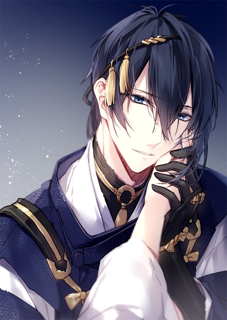 mikazuki munechika, saniwa, and female saniwa (touken ranbu) drawn by mochizuki_shiina