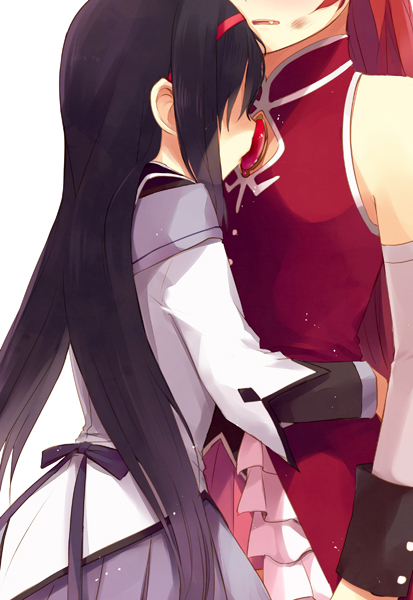 akemi homura and sakura kyoko (mahou shoujo madoka magica) drawn by jing_hu
