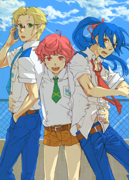 saotome alto, mikhail buran, and luca angeloni (macross and 1 more) drawn by kawai_makoto