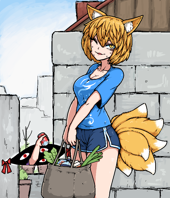 yakumo yukari and yakumo ran (touhou) drawn by formicid