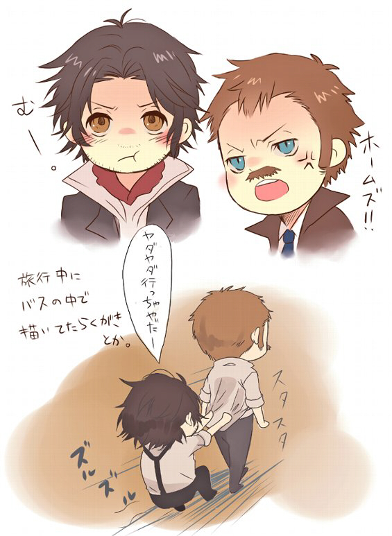 john hamish watson and sherlock holmes (sherlock) drawn by minatoya_mozuku