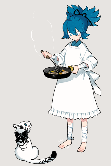 sayo samonji and gokotai's tigers (touken ranbu) drawn by l_hakase