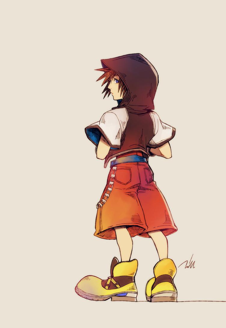 sora (kingdom hearts and 1 more) drawn by mim_(mimya0600)