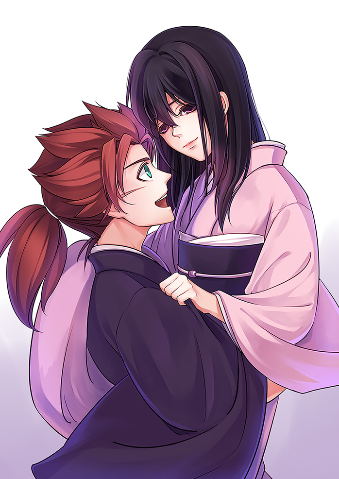 ichimura tetsunosuke and saya (peace maker kurogane) drawn by yonakaforever