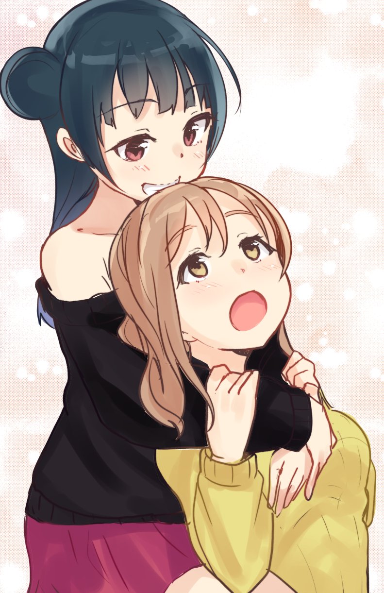 tsushima yoshiko and kunikida hanamaru (love live! and 1 more) drawn by riyoon