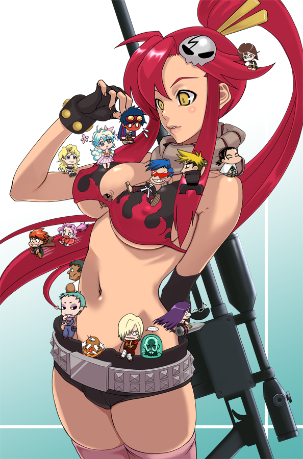 yoko littner, nia teppelin, simon, kamina, boota, and 12 more (tengen toppa gurren lagann) drawn by izumi_(walnov)