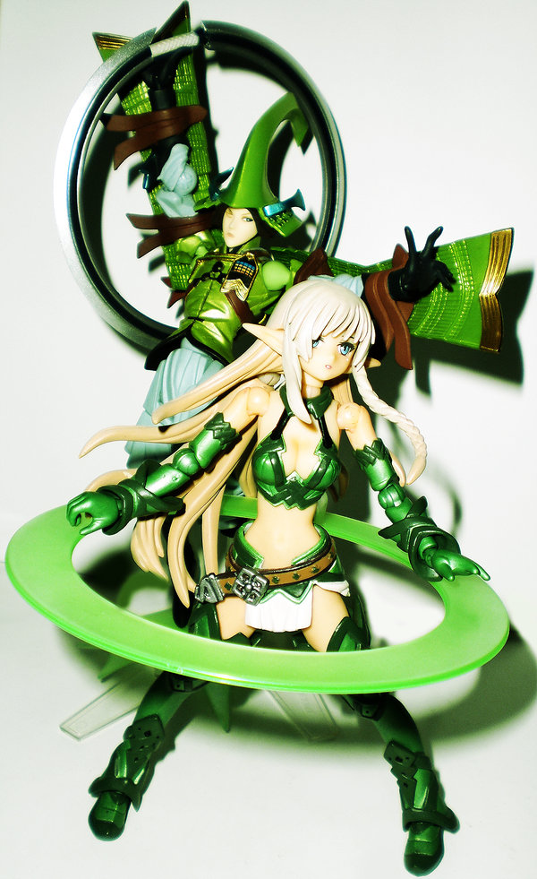 mouri motonari, alleyne, and fighting master alleyne (queen's blade and 1 more) drawn by revoltech