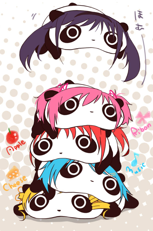akemi homura, kaname madoka, miki sayaka, sakura kyoko, tomoe mami, and 1 more (mahou shoujo madoka magica and 1 more) drawn by aglio