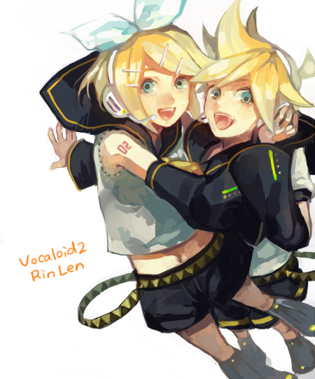 kagamine rin and kagamine len (vocaloid) drawn by kawwa