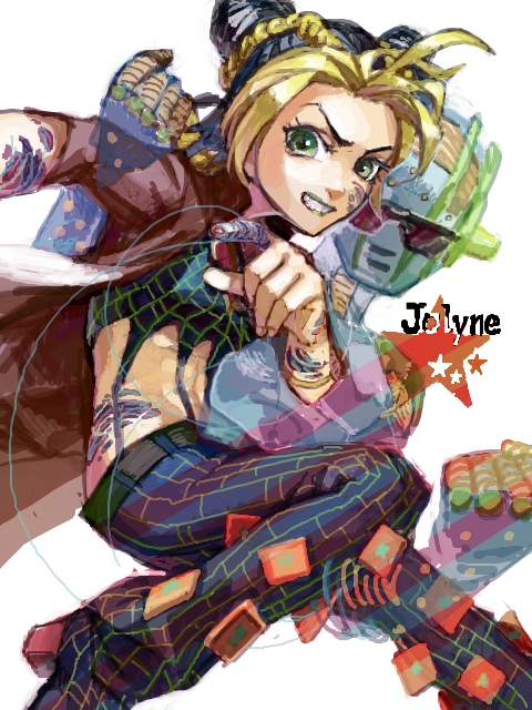 kujo jolyne and stone free (jojo no kimyou na bouken and 1 more) drawn by snooot1