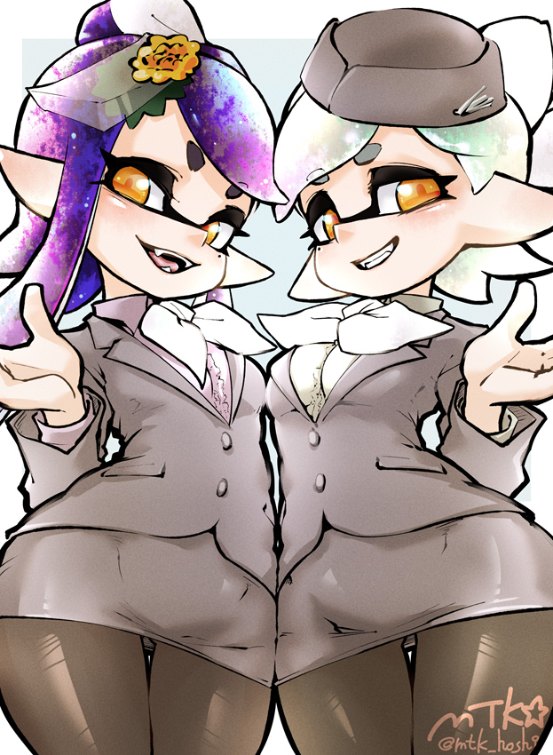 marie and callie (splatoon and 1 more) drawn by mutsuki_(pixiv116518)