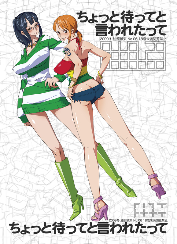 nami and nico robin (one piece and 1 more) drawn by bobobo