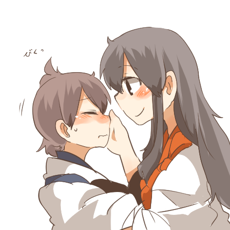 kaga and akagi (kantai collection) drawn by rebecca_(keinelove)