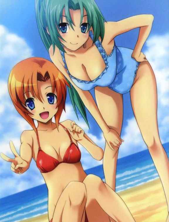 ryuuguu rena and sonozaki mion (higurashi no naku koro ni) drawn by rato