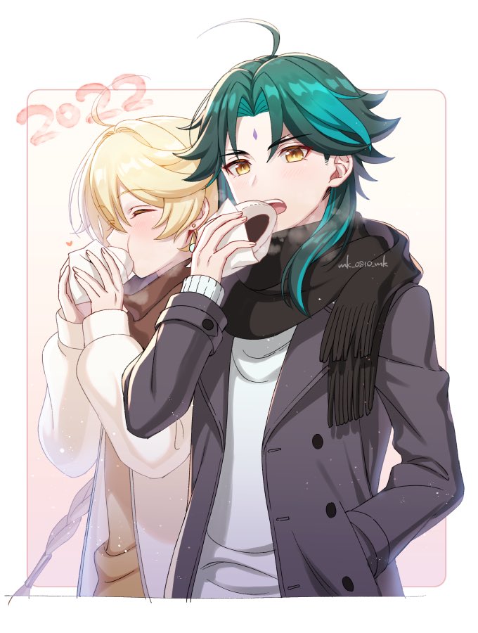 aether and xiao (genshin impact) drawn by ar_(rikuesuto)