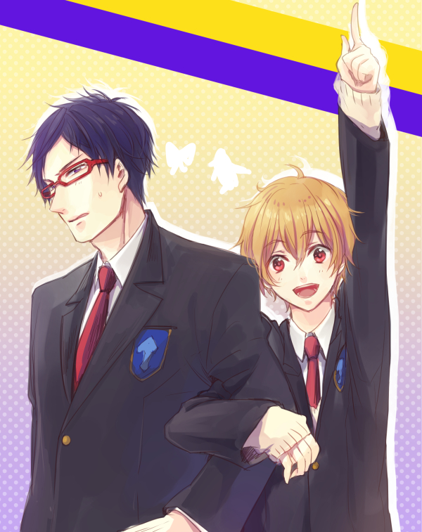 hazuki nagisa and ryuugazaki rei (free!) drawn by shinri_mitsuba