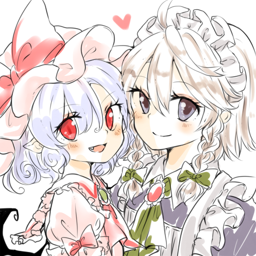 remilia scarlet and izayoi sakuya (touhou) drawn by maru_usagi