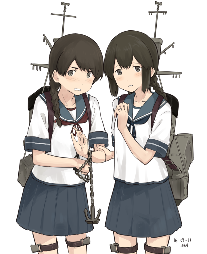 isonami and uranami (kantai collection) drawn by kawashina_(momen_silicon)
