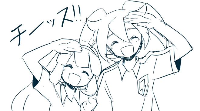 fei rune and nanobana kinako (inazuma eleven and 2 more) drawn by karan_koron
