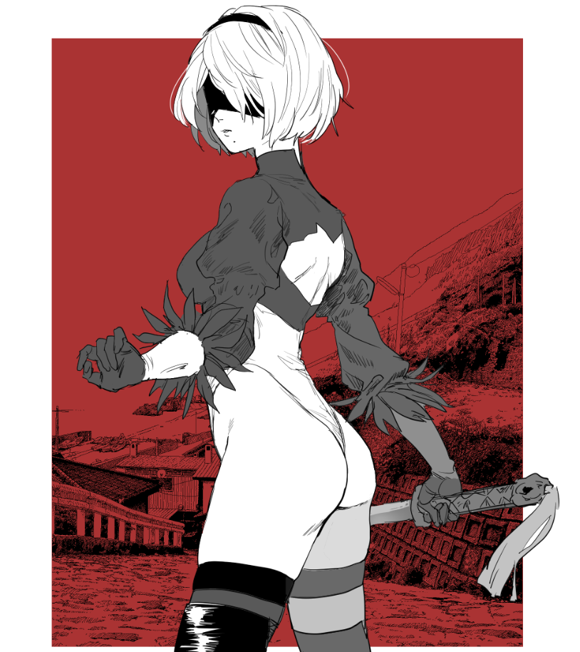 2b (nier and 1 more) drawn by mellow_rag
