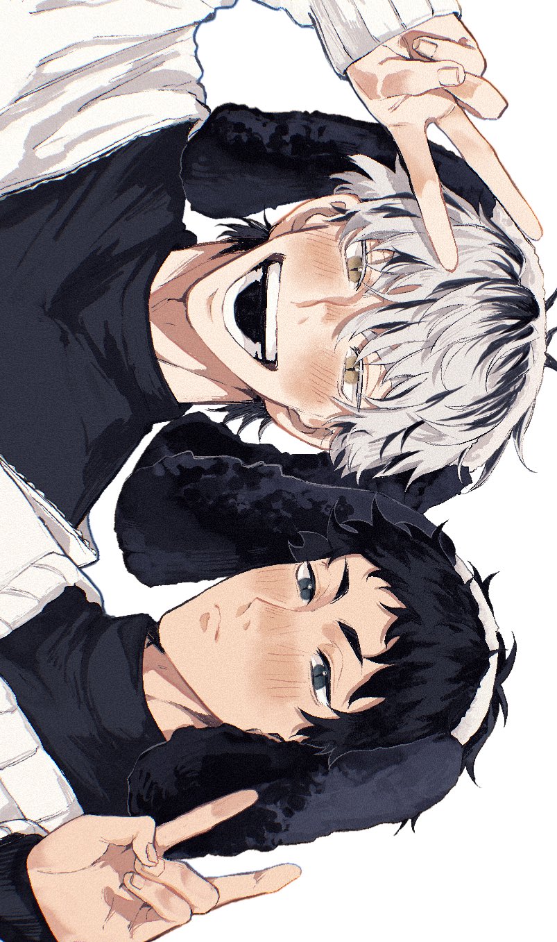 bokuto koutarou and akaashi keiji (haikyuu!!) drawn by wansan_hq
