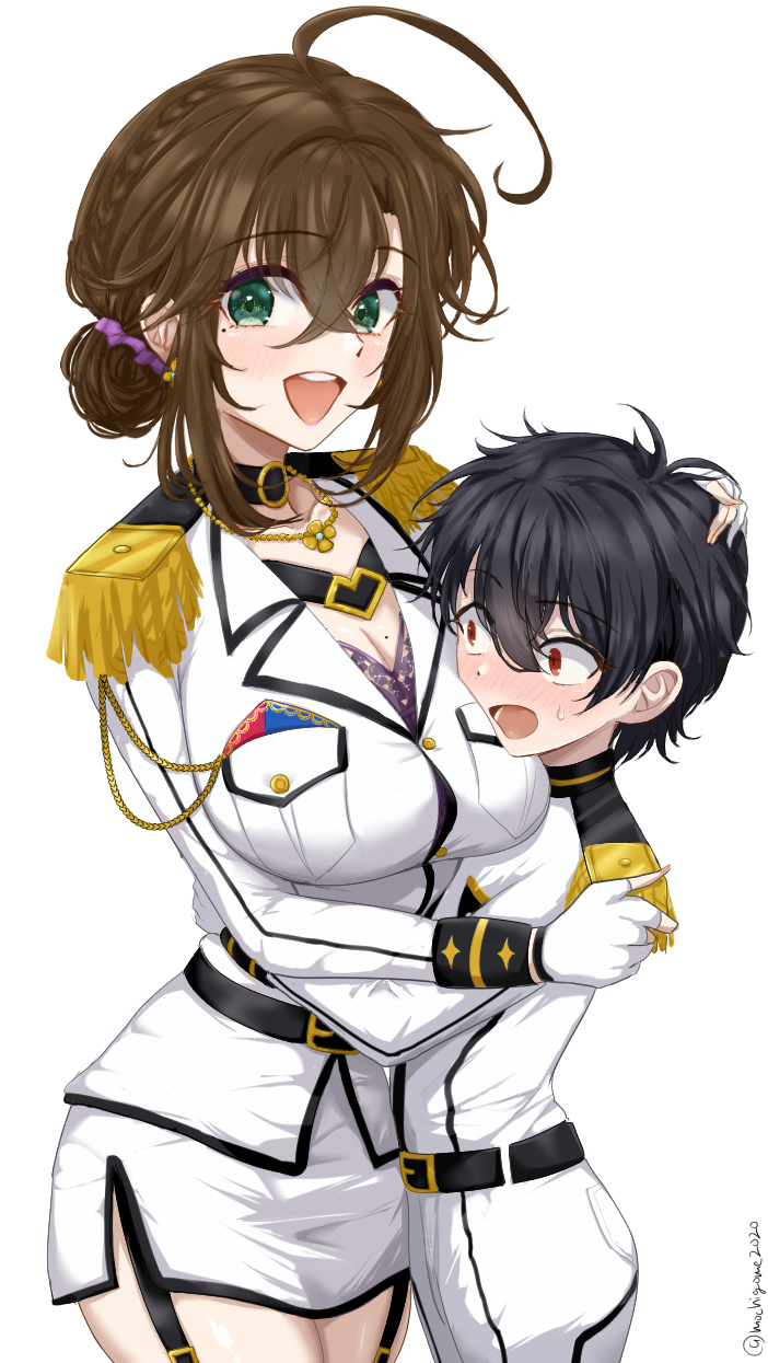 admiral, female admiral, and little boy admiral (original and 1 more) drawn by chamumi_(mochiumee)