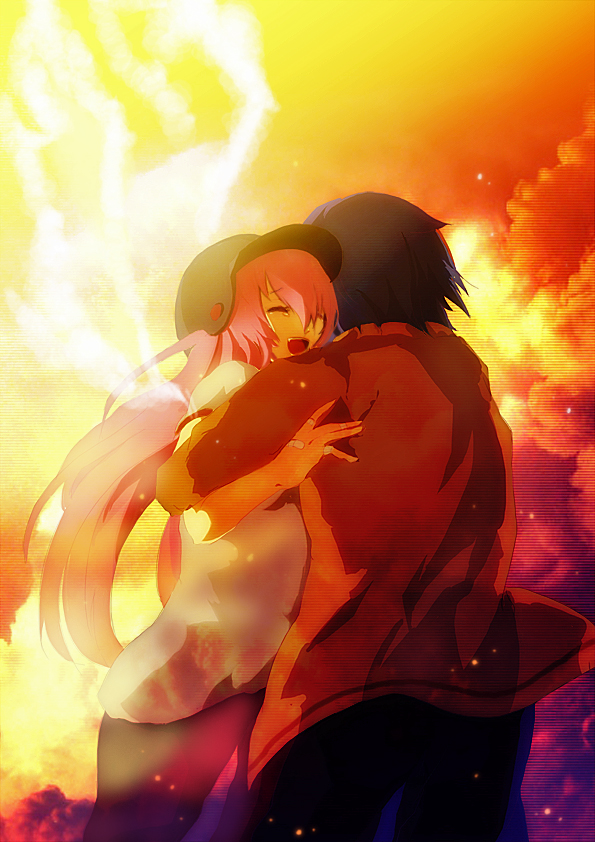 yui and hinata hideki (angel beats!) drawn by iketa