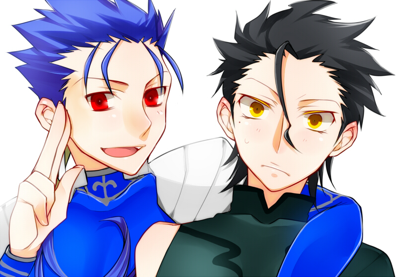 cu chulainn and diarmuid ua duibhne (fate and 2 more) drawn by haine_(howling)