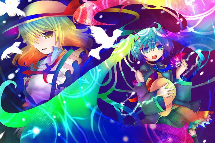 hatsune miku and kana anaberal (touhou and 1 more) drawn by kazu_(muchuukai)