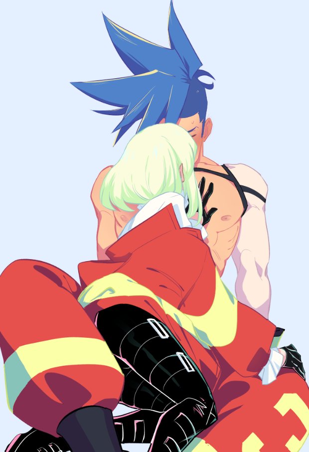 lio fotia and galo thymos (promare) drawn by kukumomo